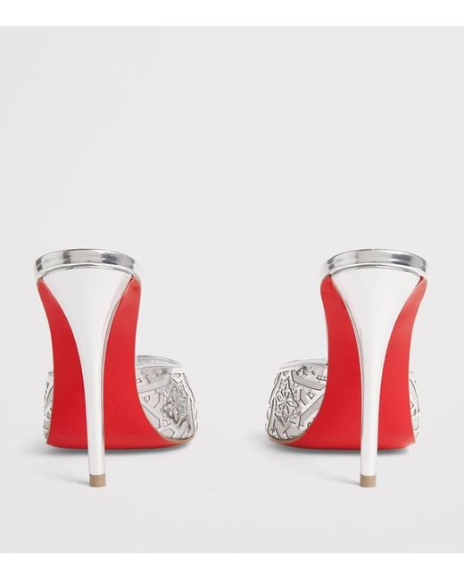 Christian Louboutin White Miss Z Mule Carouba Leather Mules 100