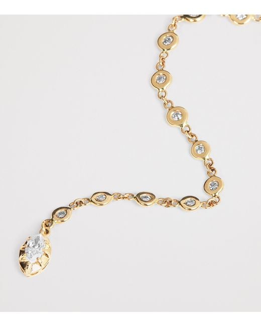 Jacquie Aiche White Diamond And Emerald Sophia Necklace