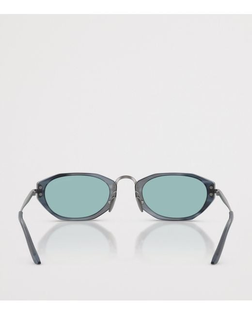 Giorgio Armani Green Irregular Oval Sunglasses for men