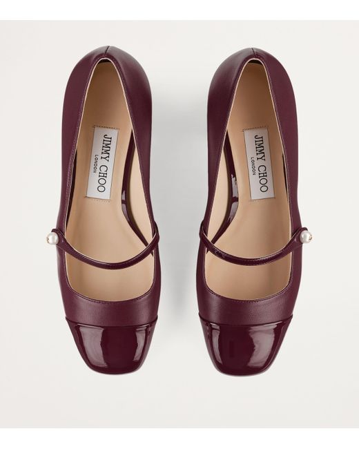 Jimmy Choo Purple Elisa 45 Leather Mary Jane Pumps