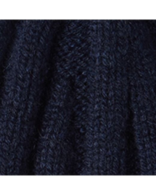Brunello Cucinelli Blue Cashmere Ribbed Beanie for men