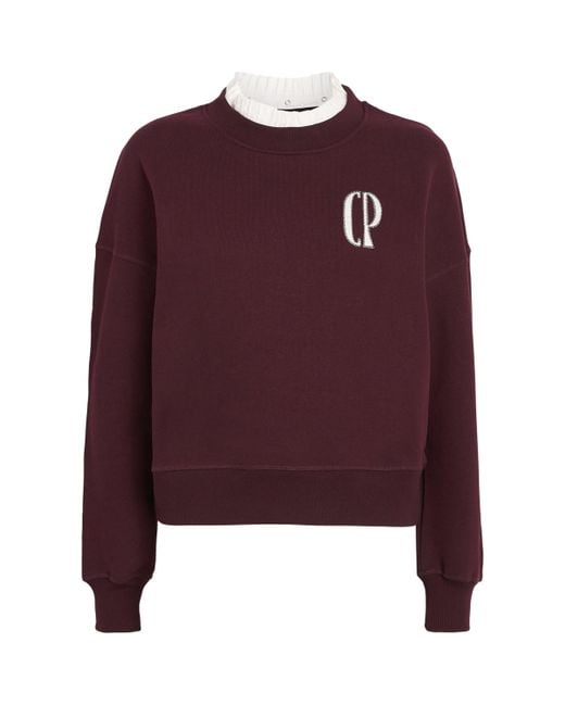 Claudie Pierlot Purple Cotton-Blend Logo Sweatshirt