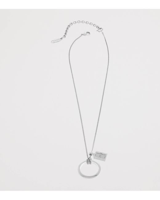 Balenciaga White Saint-Germain Ring Necklace for men