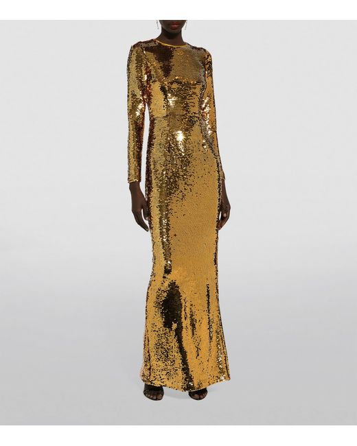Dolce & Gabbana Metallic Sequin-Embellished Gown