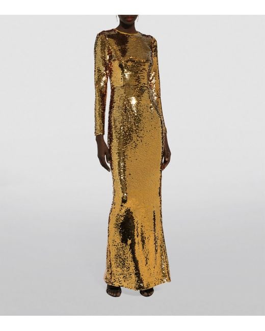 Dolce & Gabbana Metallic Sequin-Embellished Gown