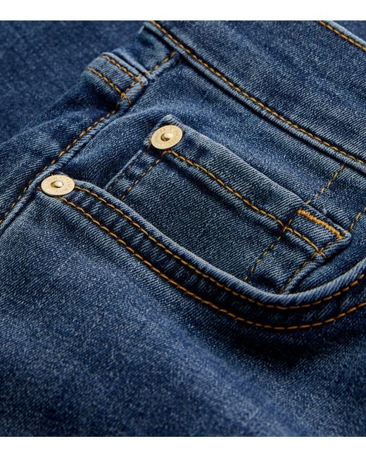 7 For All Mankind Blue Bair High-Rise Ankle Skinny Jeans