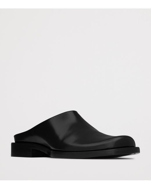 Saint Laurent Black Leather Angus Mules for men