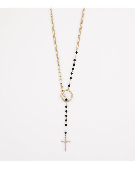 Dolce & Gabbana Metallic Beaded Rosary Necklace