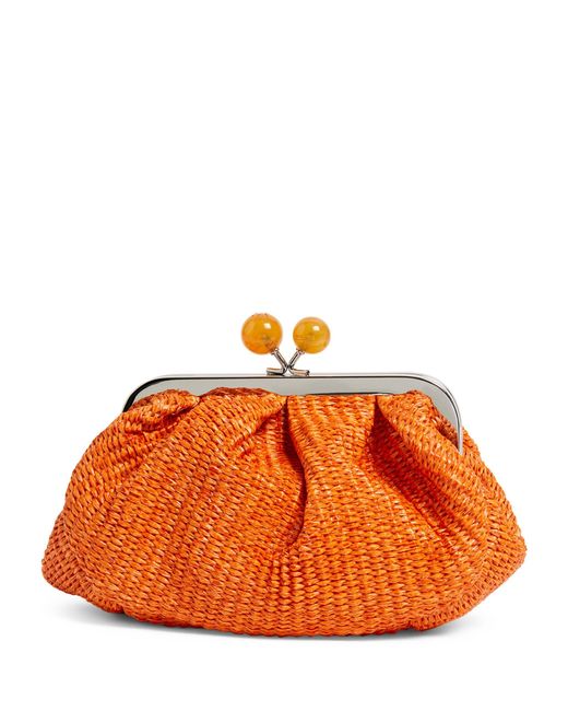 Weekend by Maxmara Orange Small Raffia Pasticcino Bag