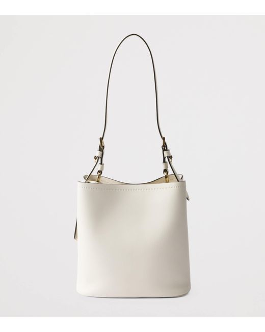 Prada White Medium Leather Shoulder Bag