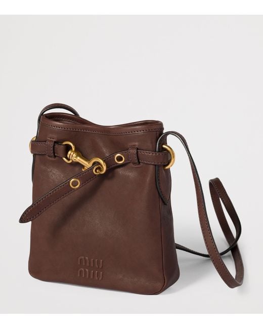 Miu Miu Brown Nappa Leather Pouch