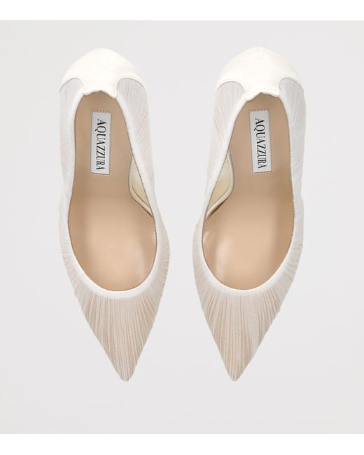 Aquazzura White Tulle Voile Pumps 105