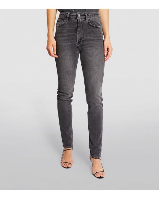 Anine Bing Gray Beck High-rise Skinny Jeans