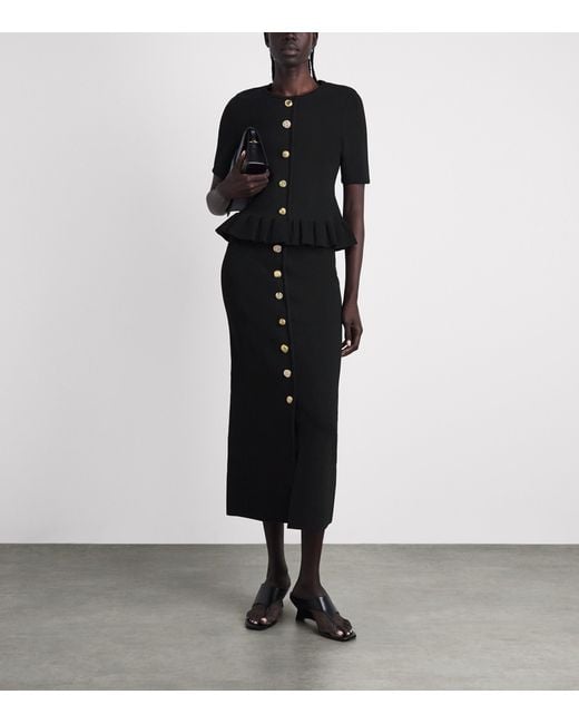 Claudie Pierlot Black Braid-Detail Midi Skirt