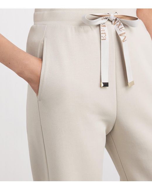 Max Mara Gray Cotton-Blend Jersey Trousers
