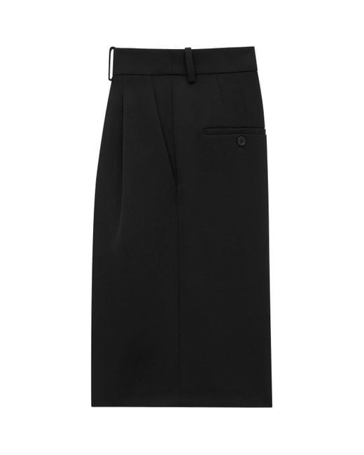 Saint Laurent Black Grain De Poudre Wool Bermuda Shorts