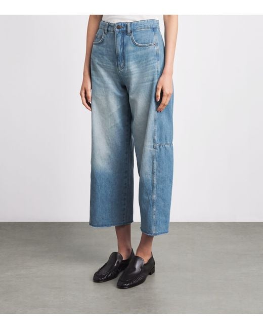 ME+EM Blue Cropped Straight Jeans