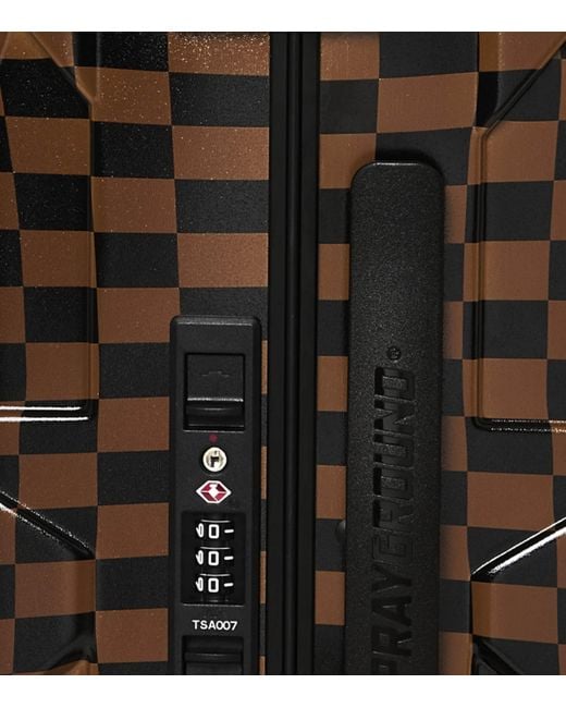 Sprayground Brown Embossed Check Cabin Suitcase