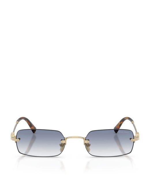 Miu Miu Blue Rectangular Mu B50S Sunglasses