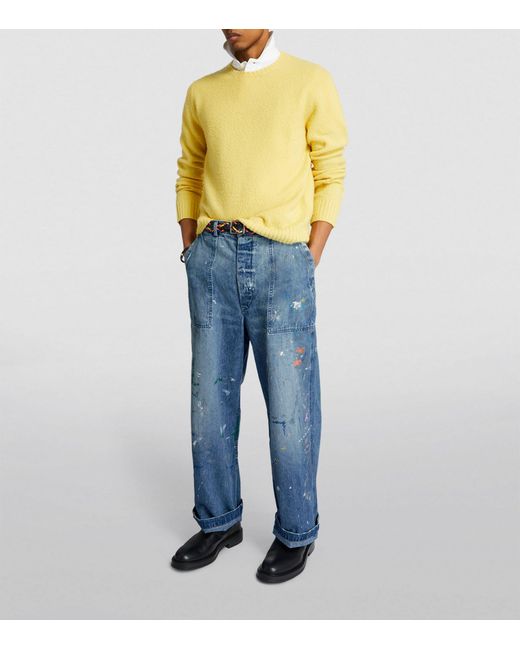 Polo Ralph Lauren Blue Sprayed Straight Jeans for men