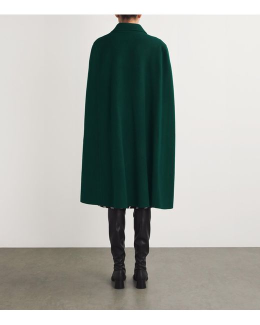 Wolk Morais Green Cashmere Belted On Set Cape
