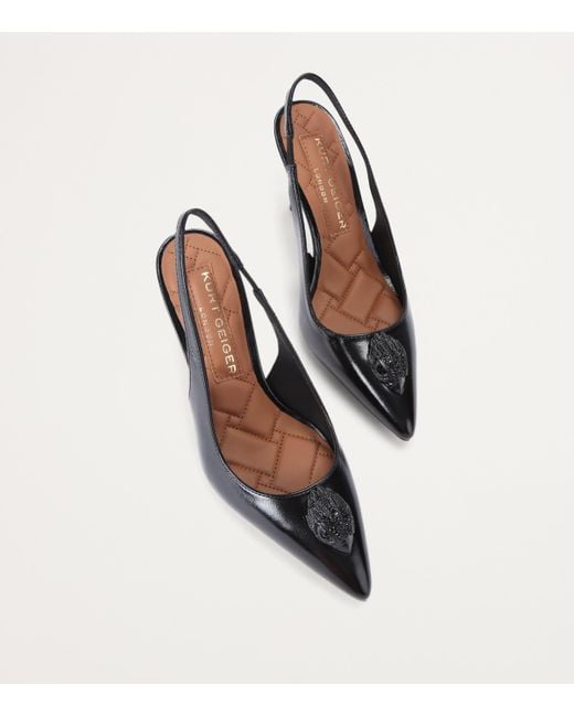 Kurt Geiger Black Patent Belgravia Slingback Pumps