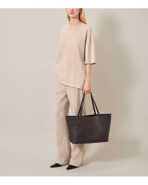 Mulberry Brown Leather Tree Tote Bag