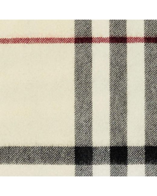 Burberry White Cashmere Check Scarf
