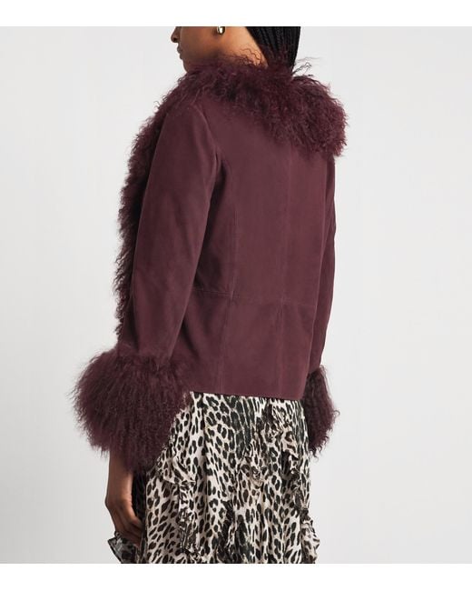 Rixo Purple Sammy Suede Jacket