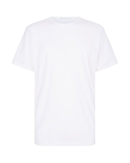 Sunspel White Cellular Cotton T-Shirt for men