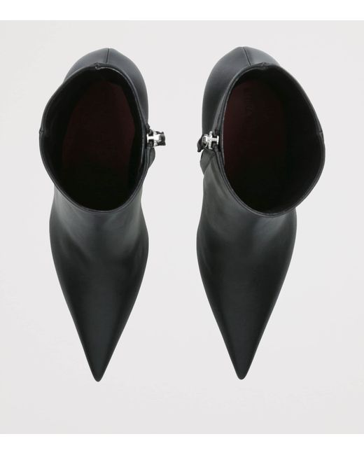 AMINA MUADDI Black Leather Barbara Heeled Ankle Boots 90