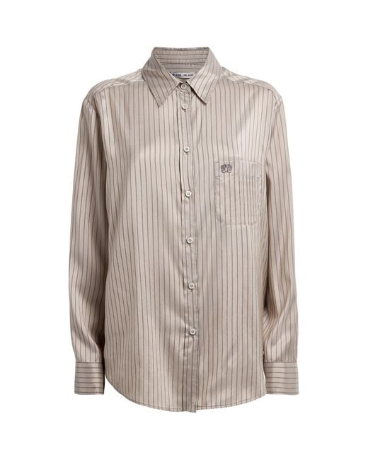 Blazé Milano Gray Silk Stripe Shirt