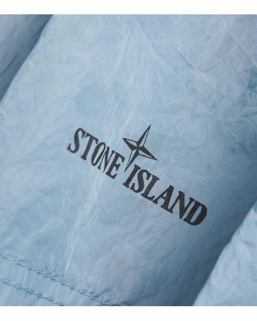 Stone Island Blue Water-Reactive Faded Camo Shorts for men