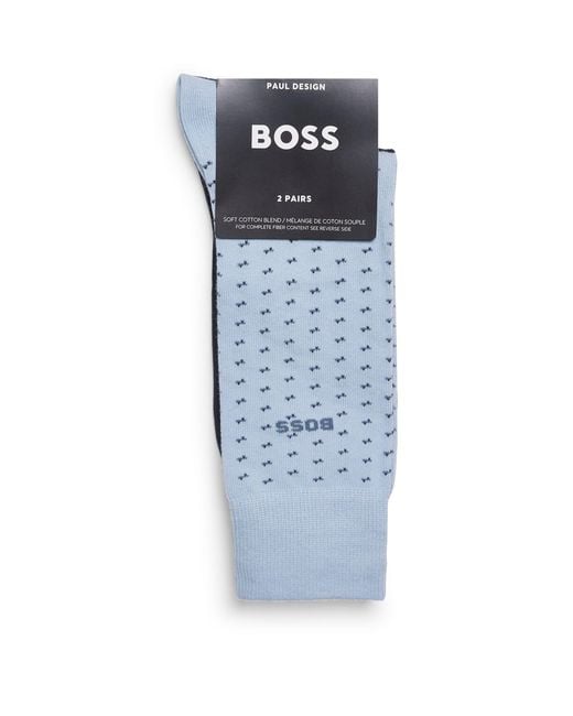 Boss Blue Cotton-Blend Socks