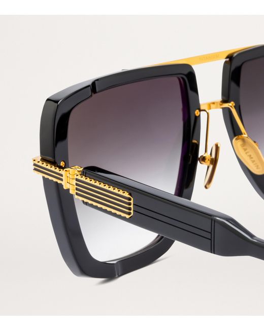 Balmain Metallic Soldier Sunglasses