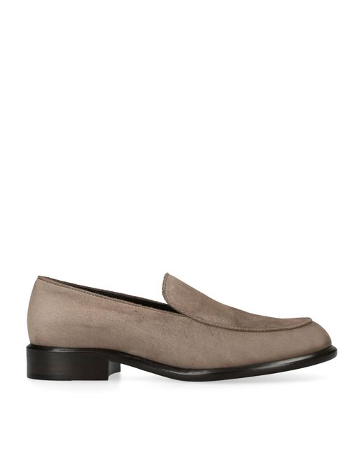 Khaite Gray Suede Miles Loafers 35