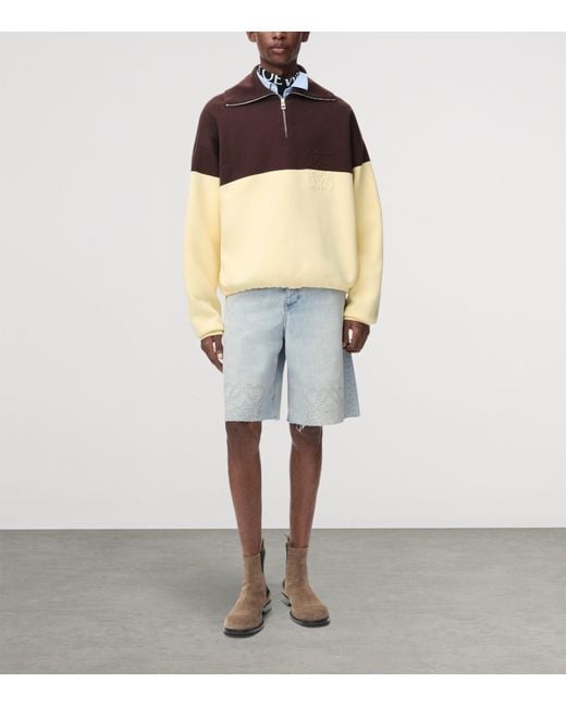 Loewe Blue Denim Anagram Shorts for men