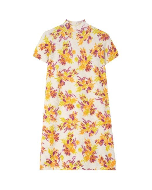 Burberry Metallic Floral Print Mini Dress