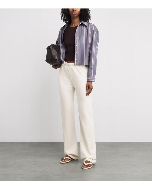 ÉTERNE White Cotton-Blend Straight-Leg Sweatpants