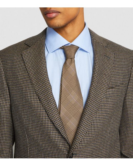 Ralph Lauren Purple Label Brown Cashmere Check Tie for men