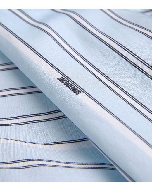 Jacquemus Blue Short-sleeve Pinstripe Shirt for men