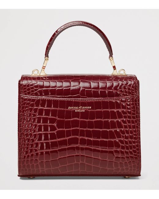 Aspinal Red Midi Mayfair Top-Handle Bag
