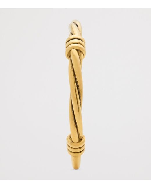Saint Laurent Metallic Twisted Thread Open Cuff Bracelet