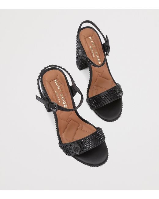 Kurt Geiger Black Embellished Langley Heeled Sandals