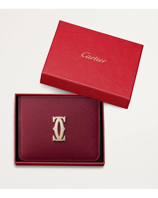 Cartier Red Leather C De Card Holder