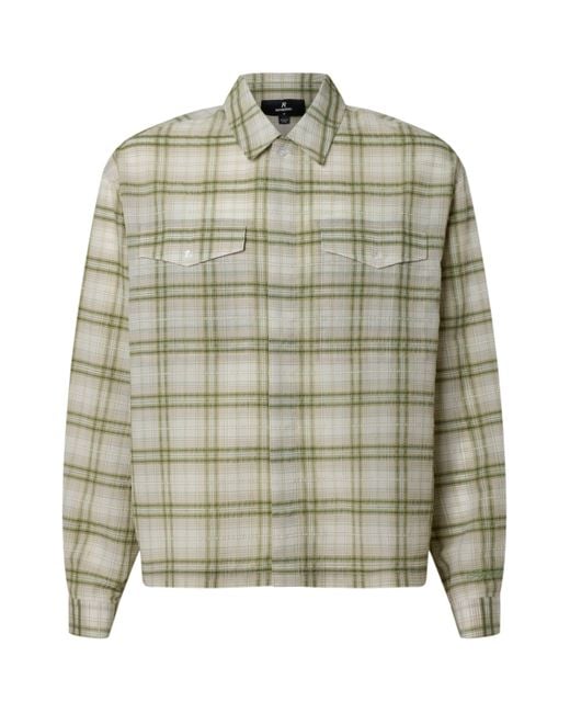 Represent Green Semi-Sheer Check Shirt for men