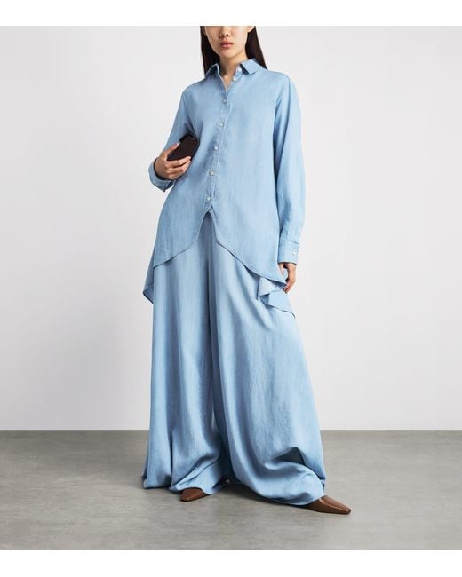 Palmer//Harding Blue Wide-Leg Clarity Trousers