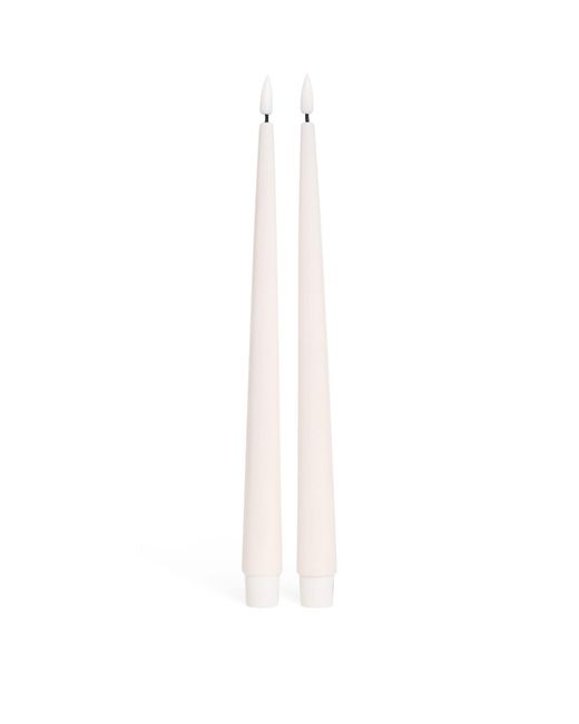 Deluxe Homeart White Wax Led Dinner Candles