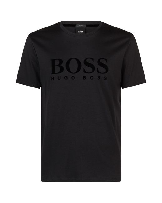 miljøforkæmper Måge Uddybe BOSS by HUGO BOSS Velvet Logo T-shirt in Black for Men | Lyst