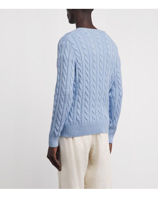 Polo Ralph Lauren Blue Cotton Cable-Knit Sweater for men